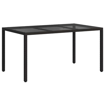 Garden Table Black 150 x 90 x 75 cm Poly Rattan