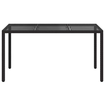 Garden Table Black 150 x 90 x 75 cm Poly Rattan