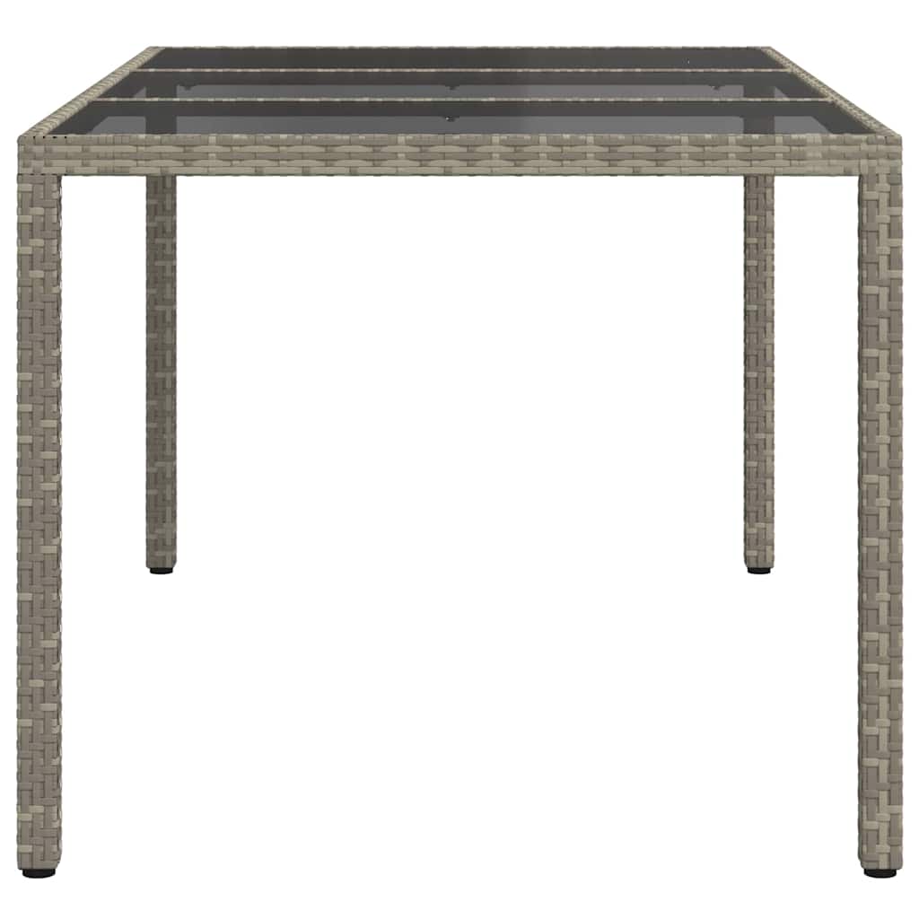 Garden Table Grey 150 x 90 x 75 cm Poly Rattan