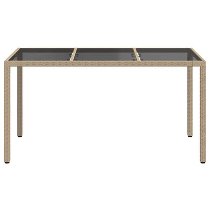 Garden Table Beige 150 x 90 x 75 cm Poly Rattan