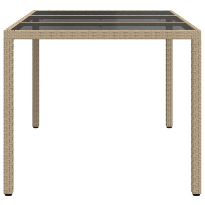 Garden Table Beige 150 x 90 x 75 cm Poly Rattan