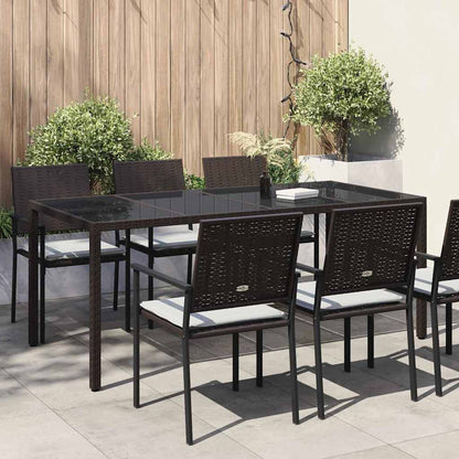 Garden Table Brown 190 x 90 x 75 cm Poly Rattan