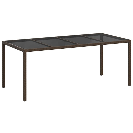 Garden Table Brown Poly Rattan