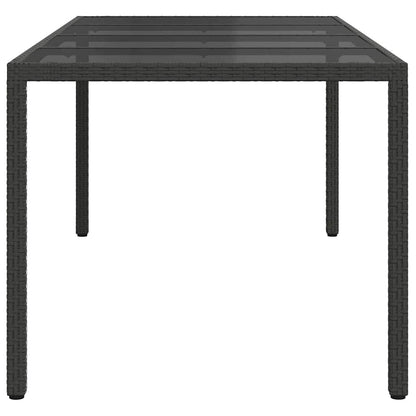 Garden Table Black 190 x 90 x 75 cm Poly Rattan