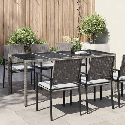 Garden Table Grey 190 x 90 x 75 cm Poly Rattan