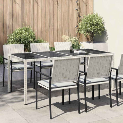 Garden Table White 190 x 90 x 75 cm Poly Rattan
