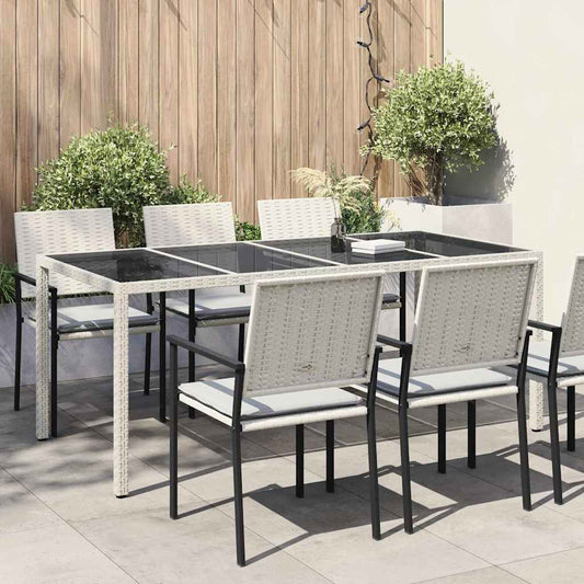 Garden Table White Poly Rattan