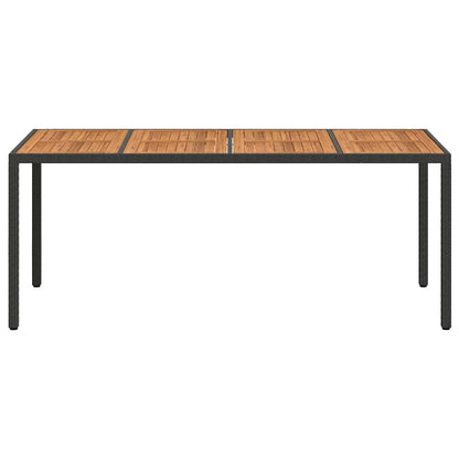 Garden Table Black 190 x 90 x 75 cm Poly Rattan