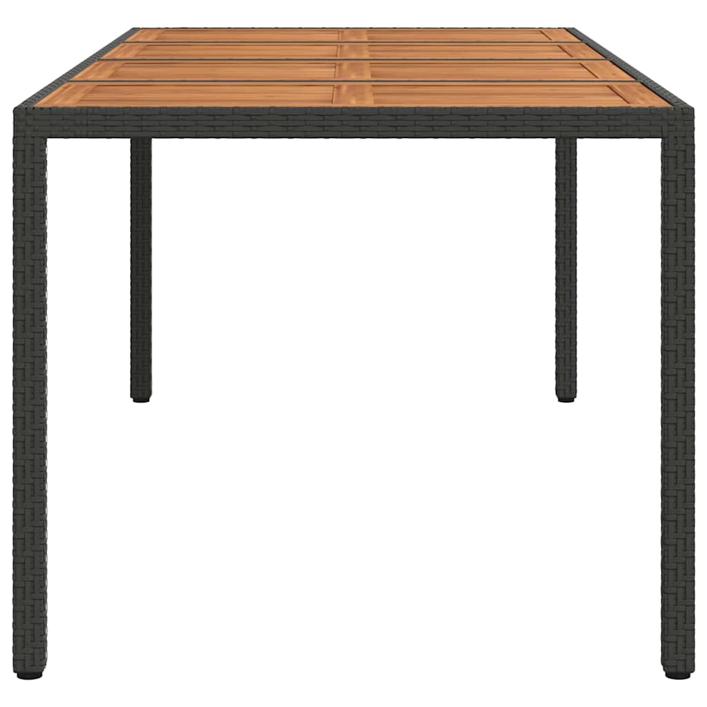 Garden Table Black 190 x 90 x 75 cm Poly Rattan