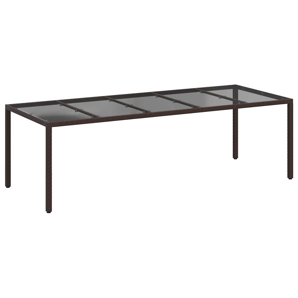 Garden Table Brown 250 x 100 x 75 cm Poly Rattan