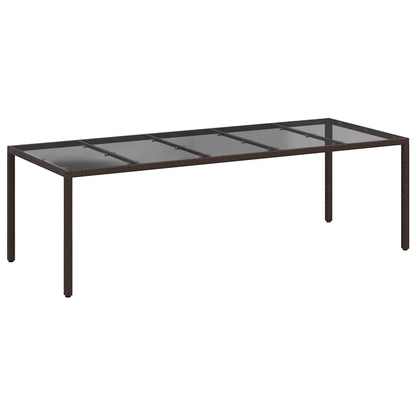 Garden Table Brown 250 x 100 x 75 cm Poly Rattan