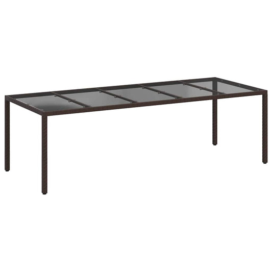 Garden Table Brown Poly Rattan