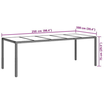 Garden Table Pure Black 250 x 100 x 75 cm Poly Rattan