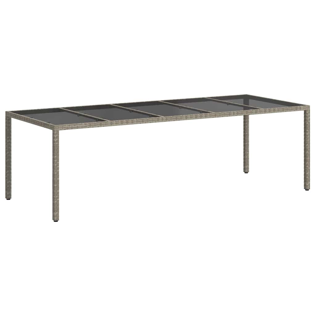 Garden Table Grey 98.43 x 39.37 x 29.53 in Poly Rattan