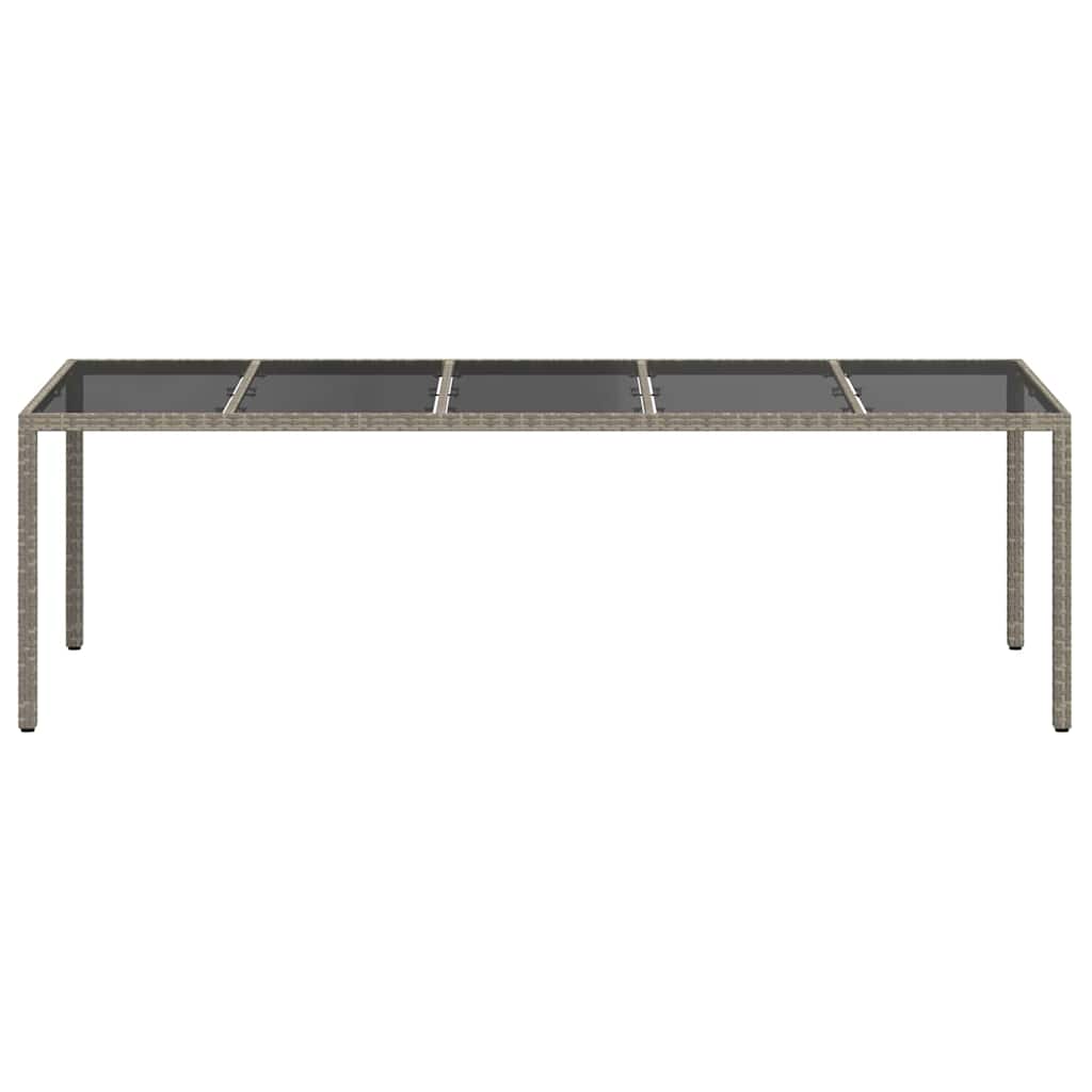Garden Table Grey 98.43 x 39.37 x 29.53 in Poly Rattan