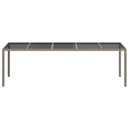 Garden Table Grey 98.43 x 39.37 x 29.53 in Poly Rattan