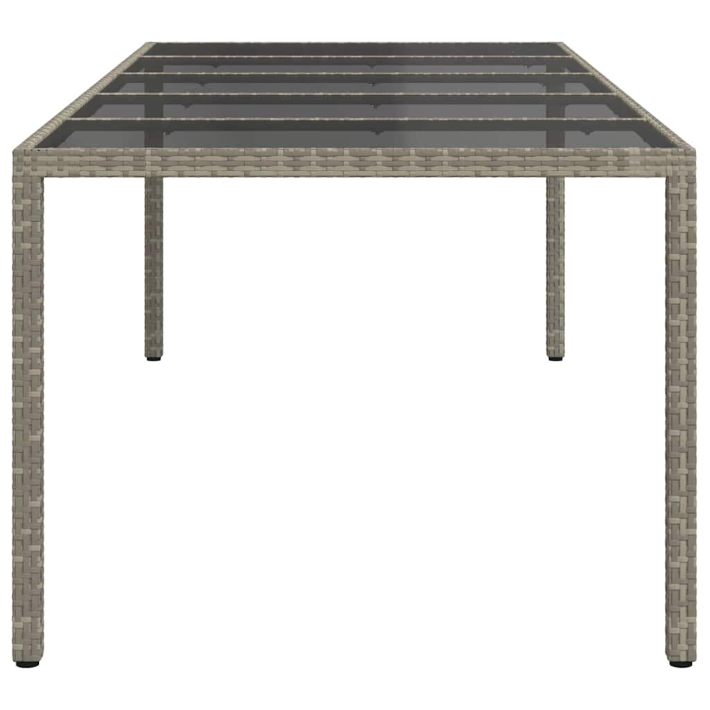 Garden Table Grey 98.43 x 39.37 x 29.53 in Poly Rattan