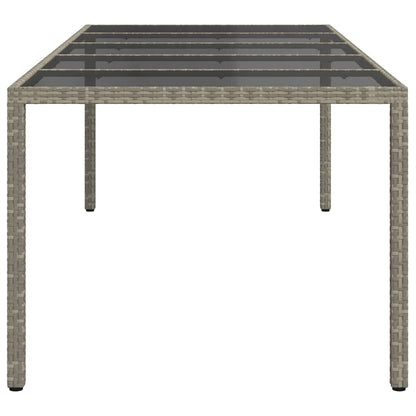 Garden Table Grey 98.43 x 39.37 x 29.53 in Poly Rattan