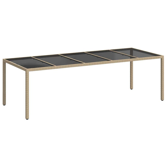 Garden Table Beige Poly Rattan