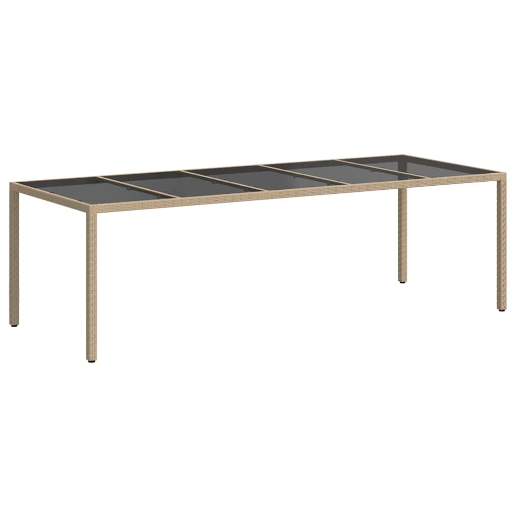 Garden Table Beige 250 x 100 x 75 cm Poly Rattan