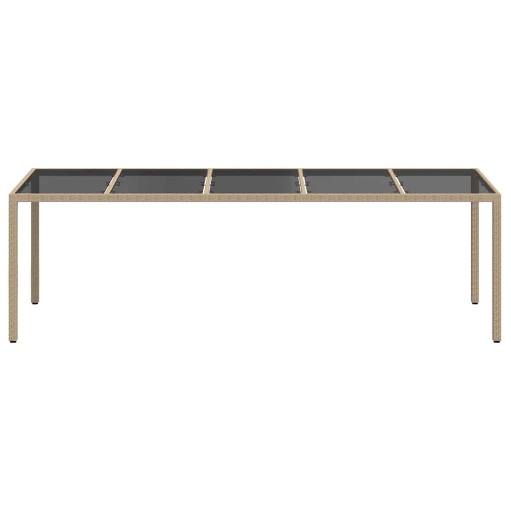 Garden Table Beige 250 x 100 x 75 cm Poly Rattan
