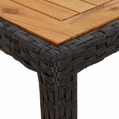 Garden Table Black Poly Rattan
