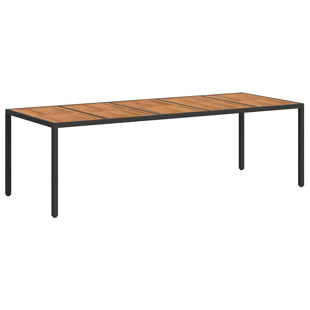 Garden Table Black Poly Rattan