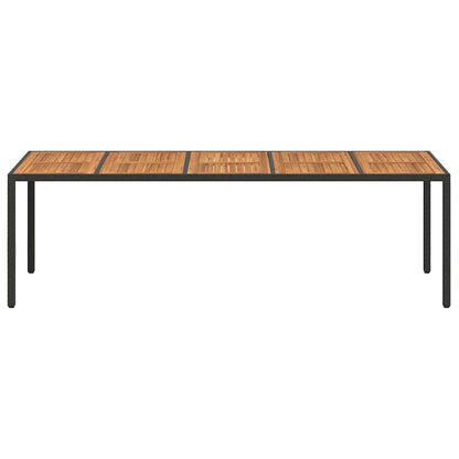 Garden Table Black Poly Rattan