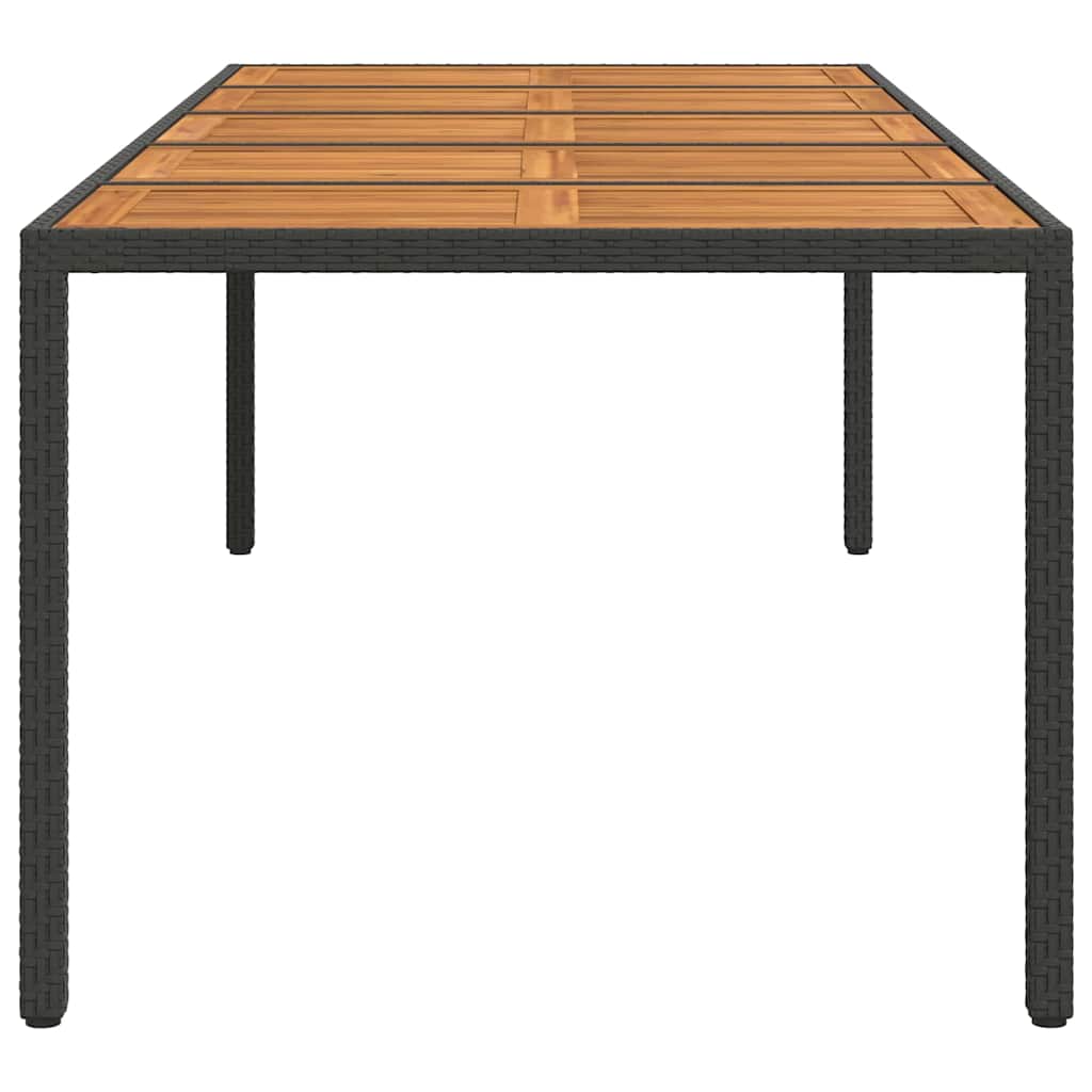 Garden Table Black Poly Rattan