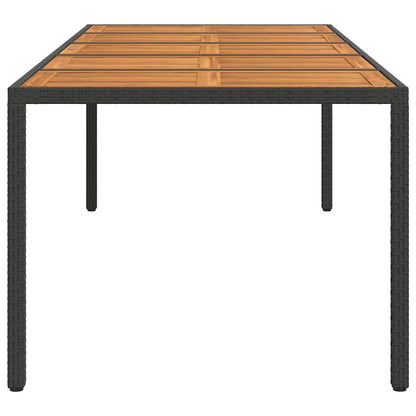 Garden Table Black Poly Rattan