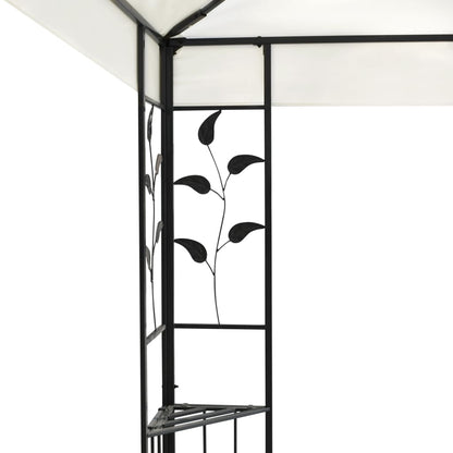 Gazebo with Double Roof White 6x3 m Steel