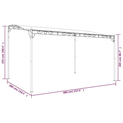 Canopy Cream 4x3 m 180 g/m² Fabric and Steel