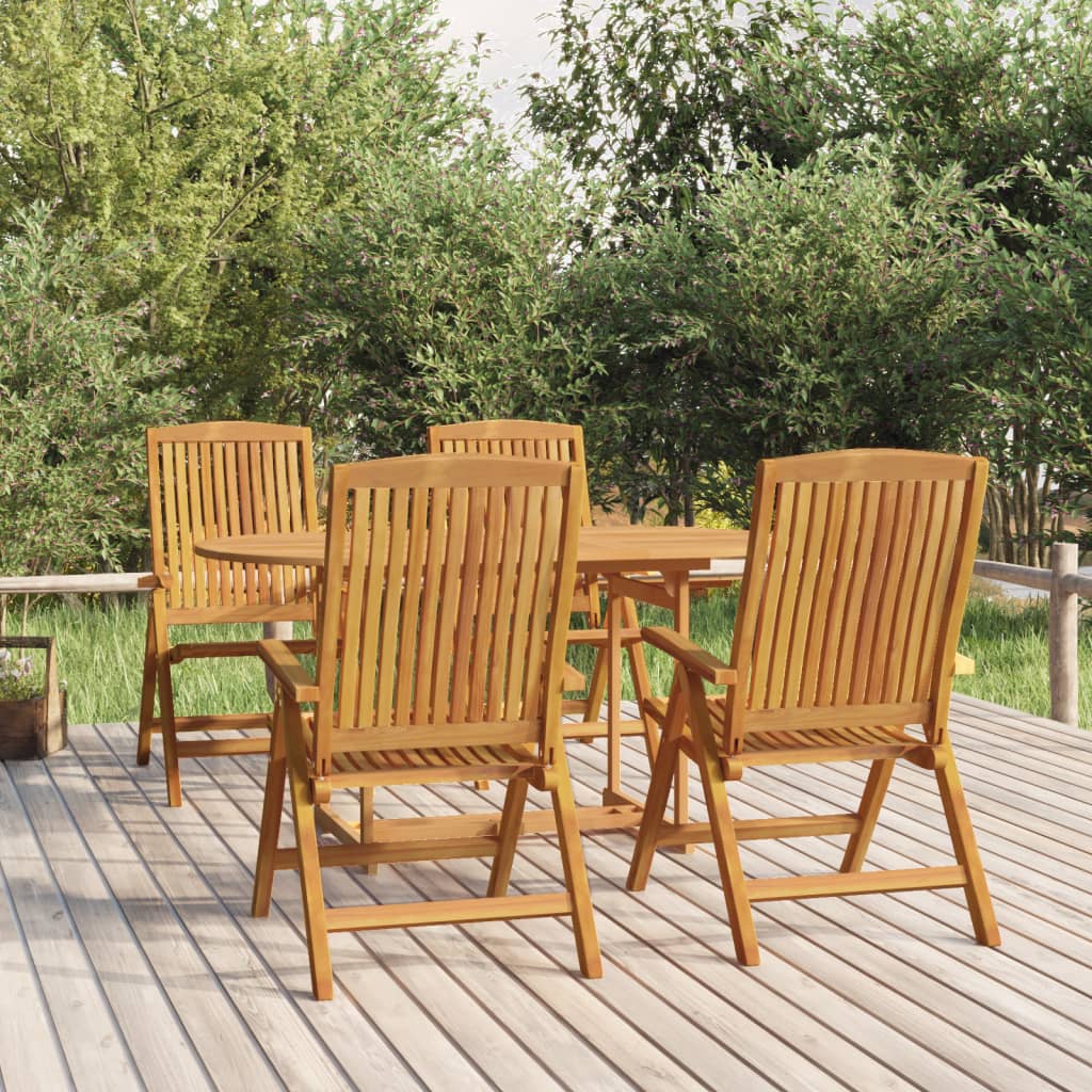 Reclining Garden Chair | Set of 4 | Teak | Solid teak wood | Medium