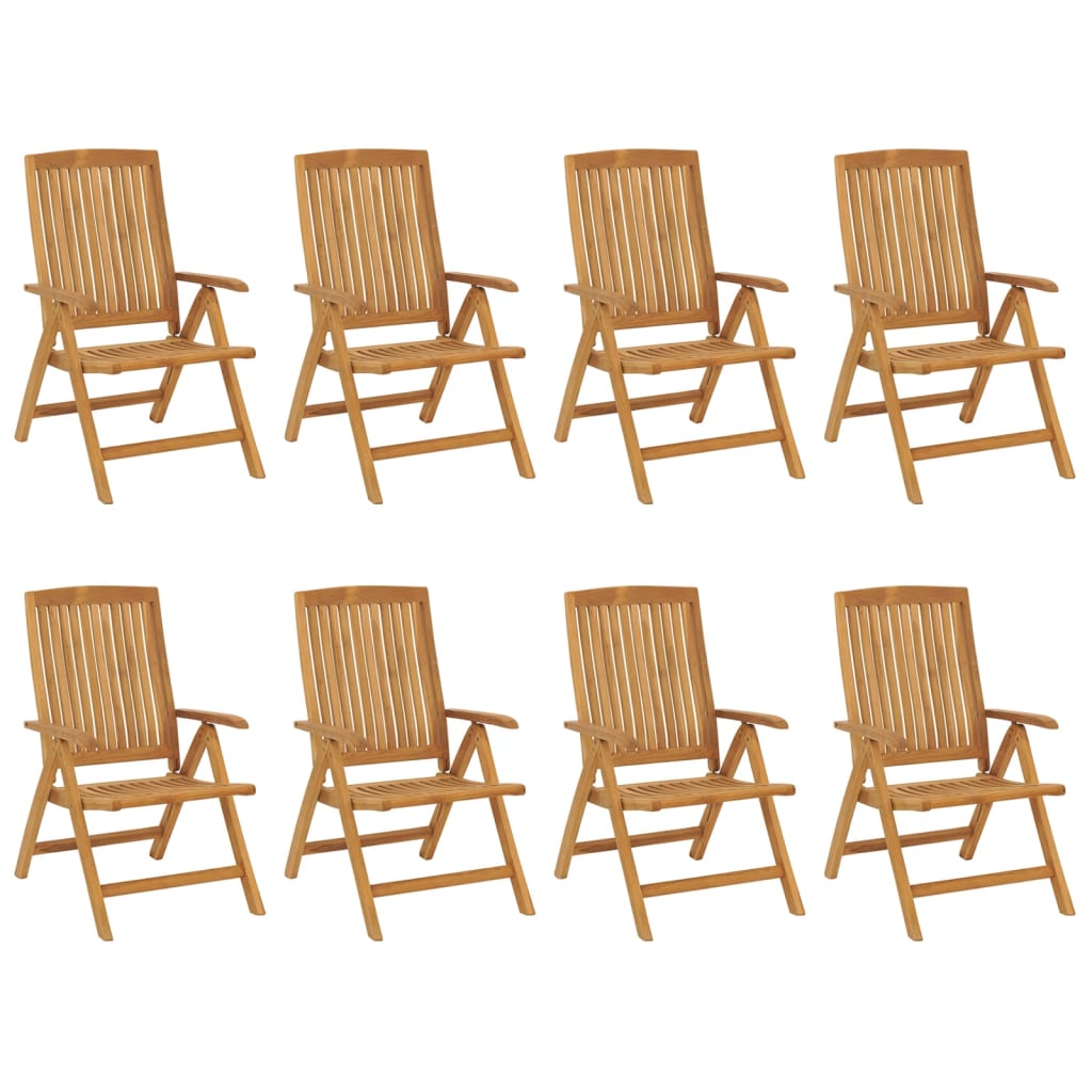 Reclining Garden Chair | Set of 8 | Teak | Solid teak wood