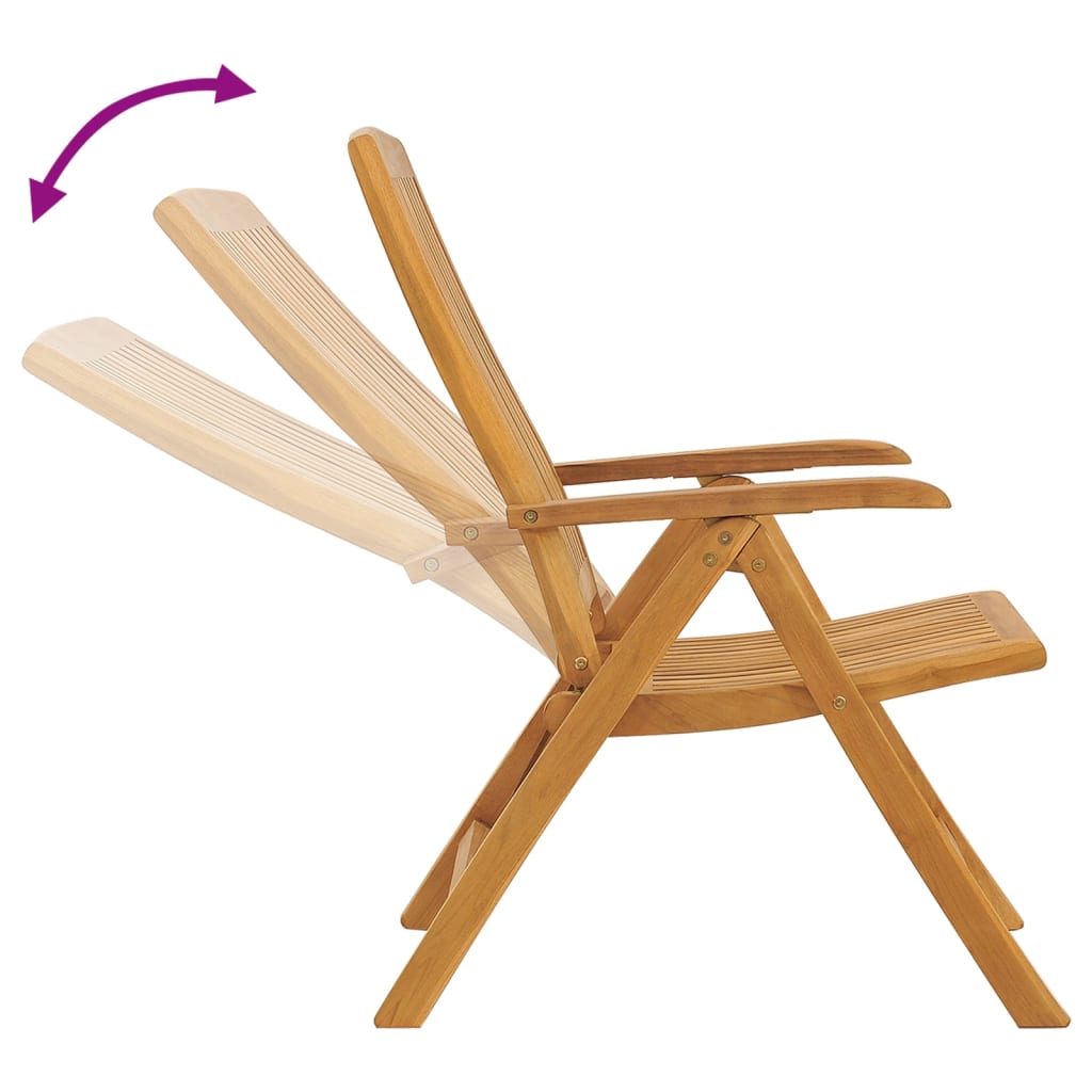 Reclining Garden Chair | Set of 8 | Teak | Solid teak wood