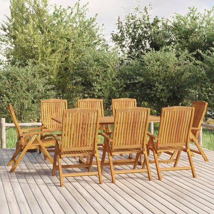 Reclining Garden Chair | Set of 8 | Teak | Solid teak wood