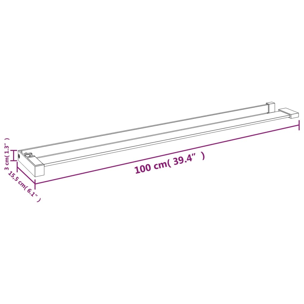 Shower Shelf for Walk-in Shower Wall Black 39.4" Aluminum