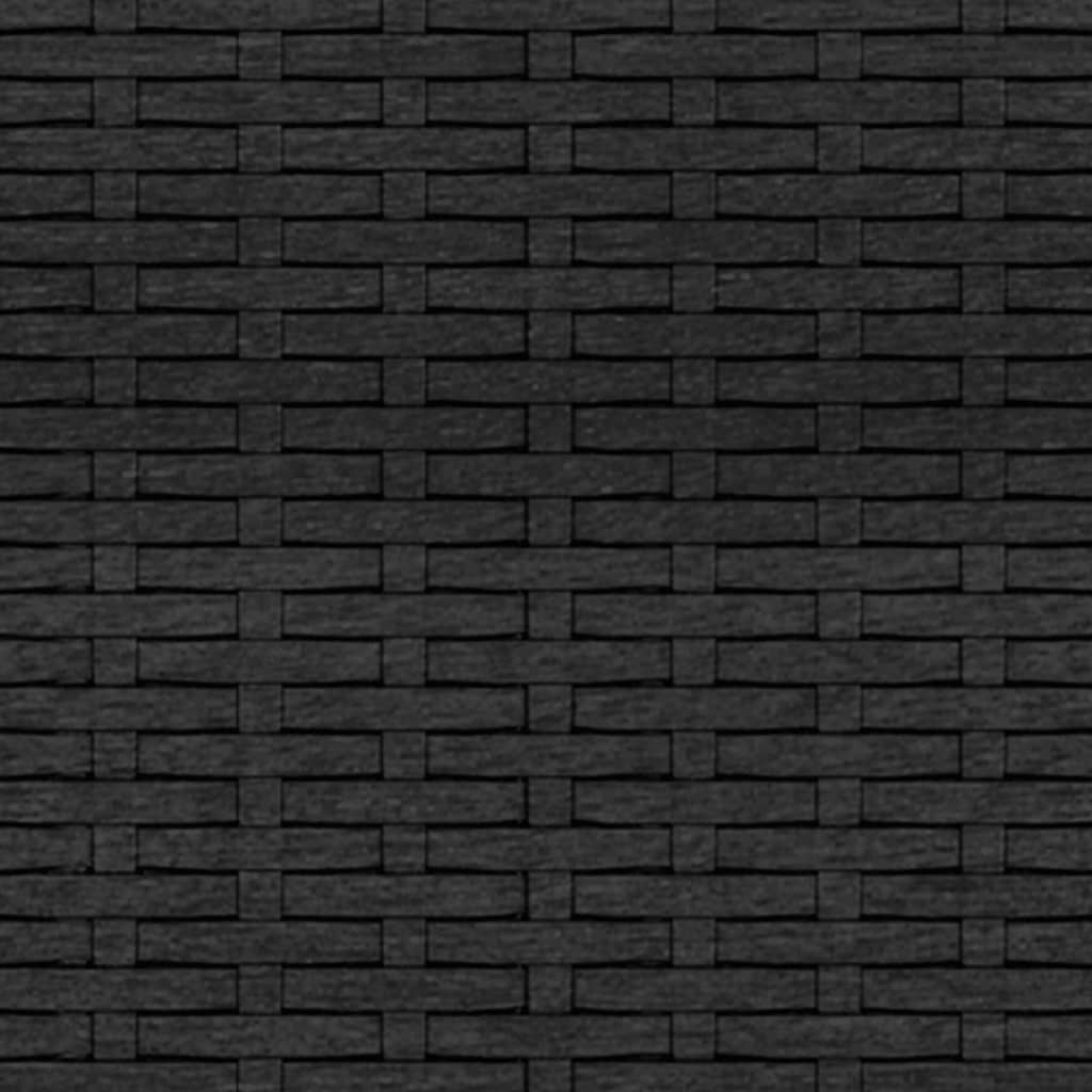 2 Piece Patio Lounge Set with Cushions Black Poly Rattan