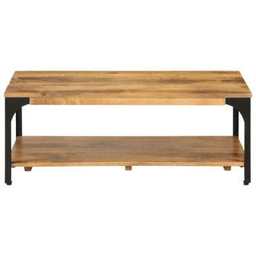 2-Layer Coffee Table 100x55x38 cm Solid Wood Mango and Steel