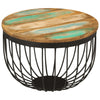 Coffee Table Ø19.7"x13.8" Solid Wood Reclaimed and Steel