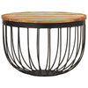 Coffee Table Ø19.7"x13.8" Solid Wood Reclaimed and Steel
