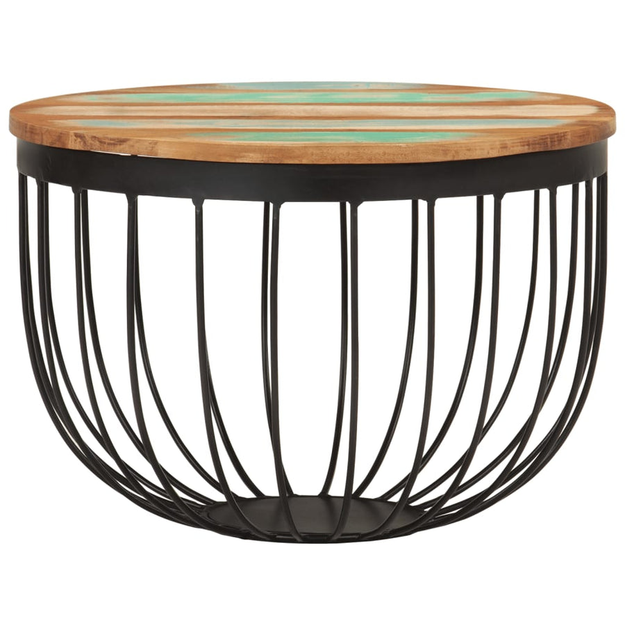 Coffee Table Ø19.7"x13.8" Solid Wood Reclaimed and Steel