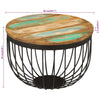 Coffee Table Ø19.7"x13.8" Solid Wood Reclaimed and Steel