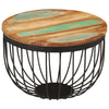 Coffee Table Ø19.7"x13.8" Solid Wood Reclaimed and Steel