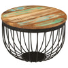 Coffee Table Ø19.7"x13.8" Solid Wood Reclaimed and Steel