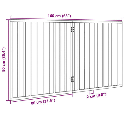 Dog Gate Foldable 2 Panels 160 cm Poplar Wood