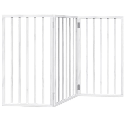 Dog Gate Foldable 3 Panels White 150 cm Poplar Wood