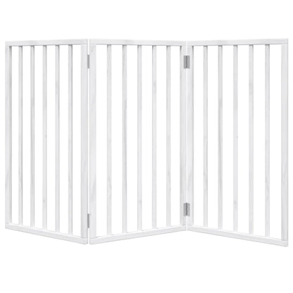 Dog Gate Foldable 3 Panels White 150 cm Poplar Wood