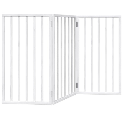 Dog Gate Foldable 3 Panels White 150 cm Poplar Wood