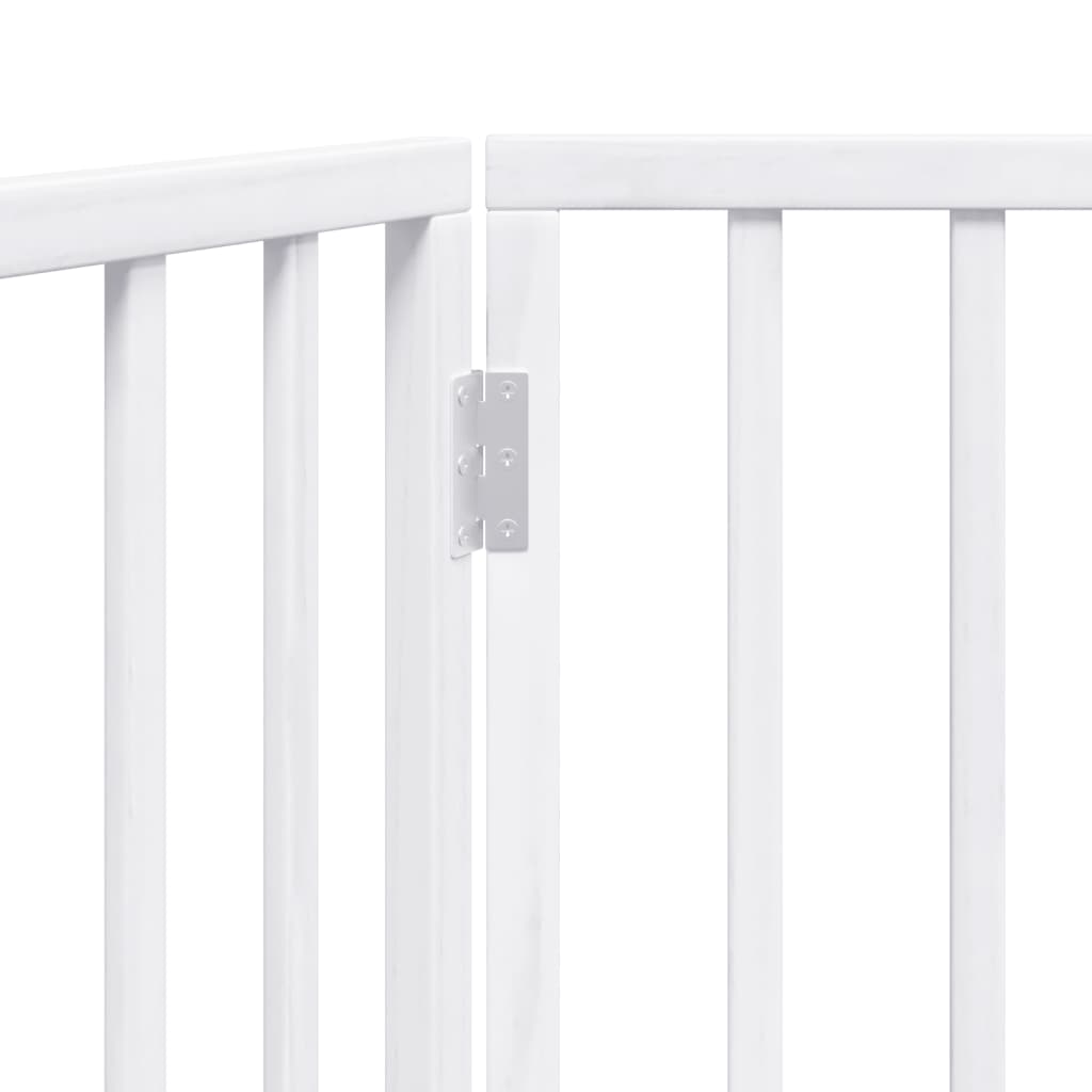 Dog Gate Foldable 3 Panels White 150 cm Poplar Wood